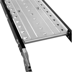DRABEST HOME és PLATFORM 4x3 lépcsős univerzális alumínium és rozsdamentes acél létra, 125 kg