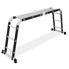 DRABEST HOME és PLATFORM 4x3 lépcsős univerzális alumínium és rozsdamentes acél létra, 125 kg DRABEST HOME és PLATFORM 4x3 lépcsős univerzális alumínium és rozsdamentes acél létra, 125 kg