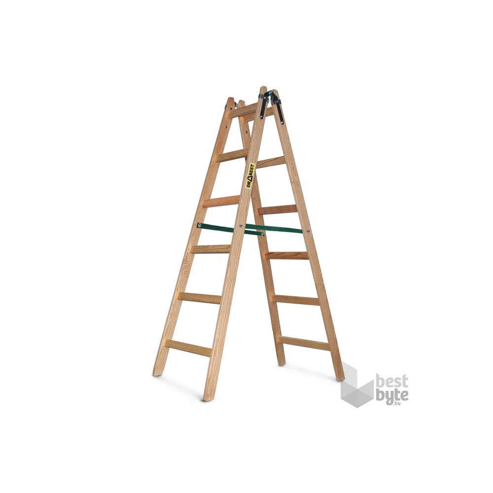 DRABEST STANDARD 2x6 lépcsős fa létra, összecsukható