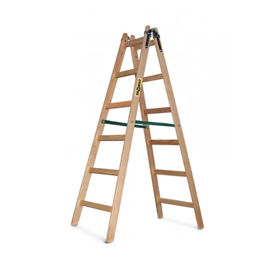 DRABEST STANDARD 2x6 lépcsős fa létra, összecsukható