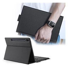 DUX DUCIS GP-109472 Galaxy Tab S7 Plus (SM-T976 / SM-X800) / Tab S7 FE 5G (SM-T736) fekete bőr hatású billentyűzetes tok