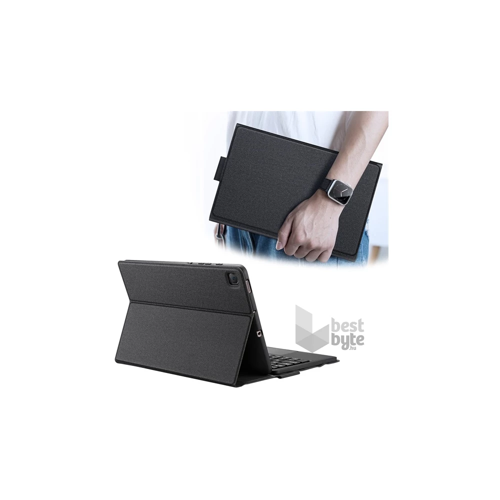 DUX DUCIS GP-110106 Galaxy Tab S6 Lite 10.4 (2024) LTE SM-P625 / WIFI SM-P620 fekete bőr hatású billentyűzetes tok