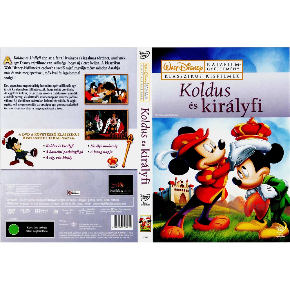 DVD Klasszikus Disney: Koldus és királyfi