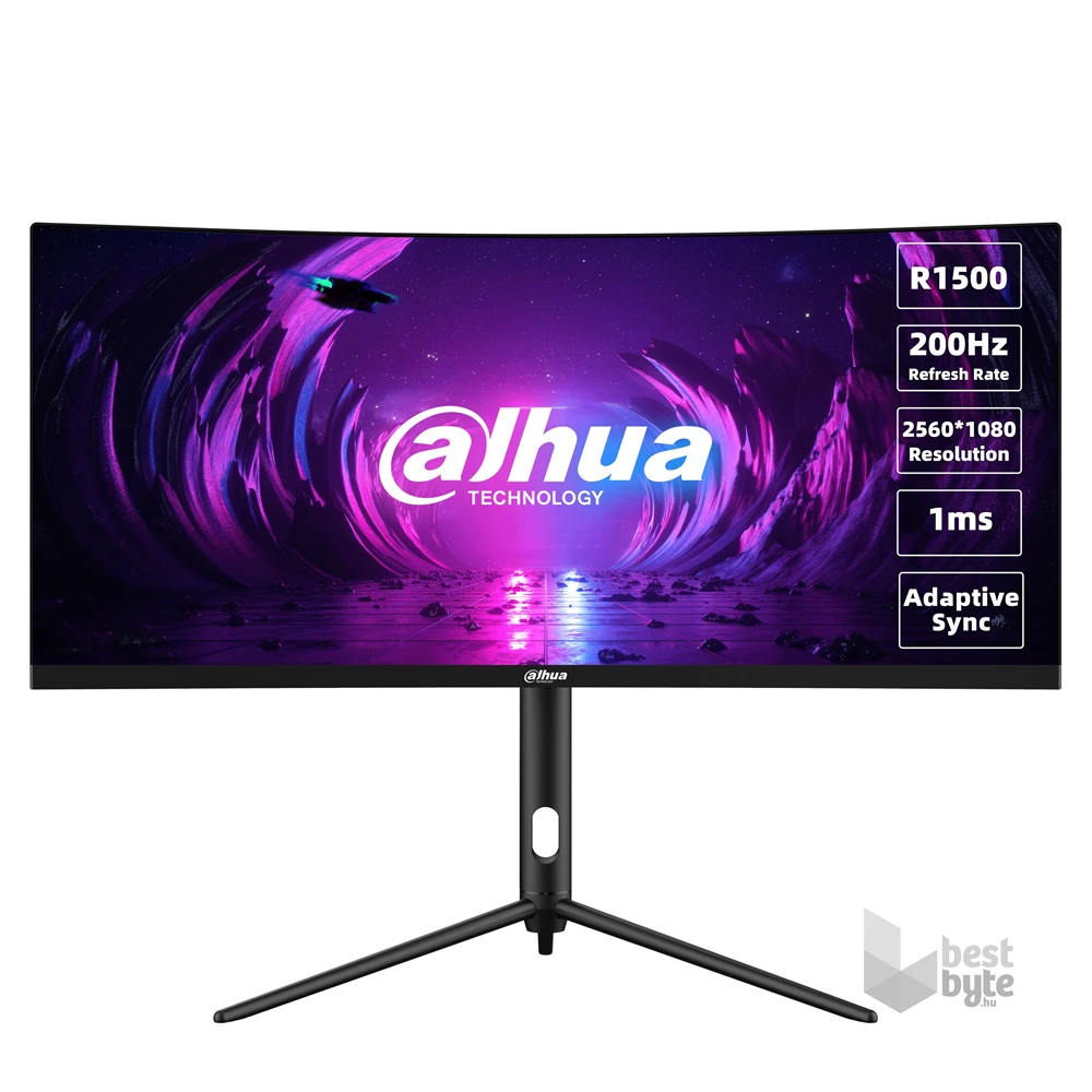 Dahua 30" LM30-E330CA UWFHD VA 200Hz HDMI/DP ívelt gamer monitor