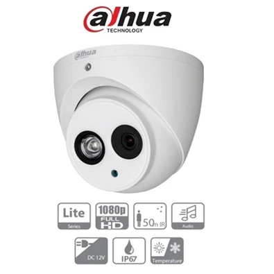 Dahua HAC-HDW1200EM-A kültéri, 2MP, 2,8mm, IR50m, 4in1 HD analóg Turret kamera