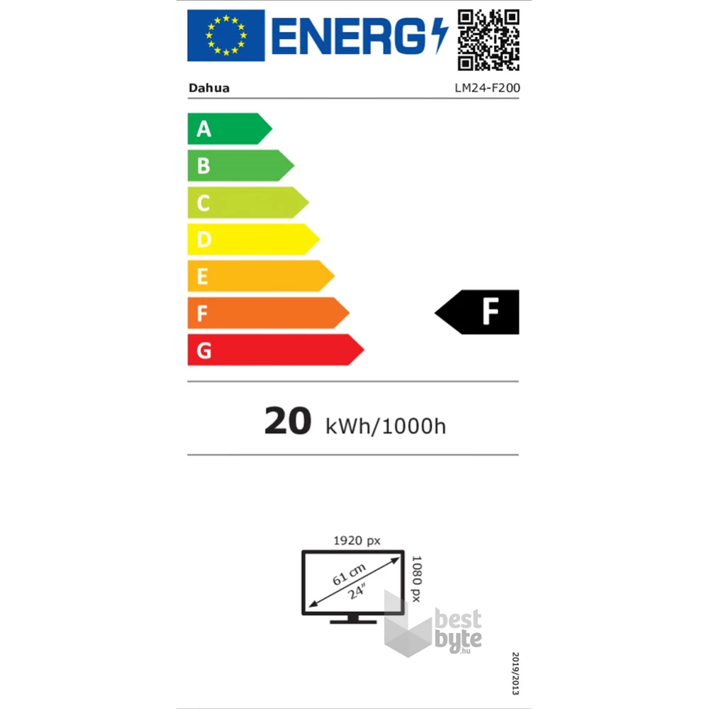 Dahua 23,8" LM24-F200 FHD VGA/HDMI fekete 24/7 multimédia monitor