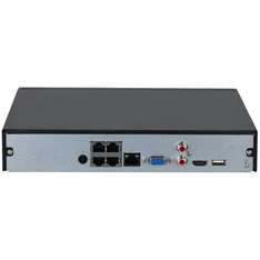 Dahua NVR2104HS-P-4KS3 4 csatorna/H265+/80Mbps rögzítés/1x SATA/4x PoE hálózati rögzítő (NVR)
