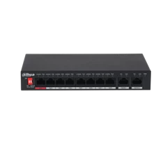 Dahua PFS3010-8ET-96-V2 1x 10/100(Hi-PoE/PoE+/PoE)+7x 10/100(PoE+/PoE)+2x gigabit uplink, 96W PoE switch