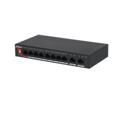 Dahua PFS3010-8ET-96-V2 1x 10/100(Hi-PoE/PoE+/PoE)+7x 10/100(PoE+/PoE)+2x gigabit uplink, 96W PoE switch