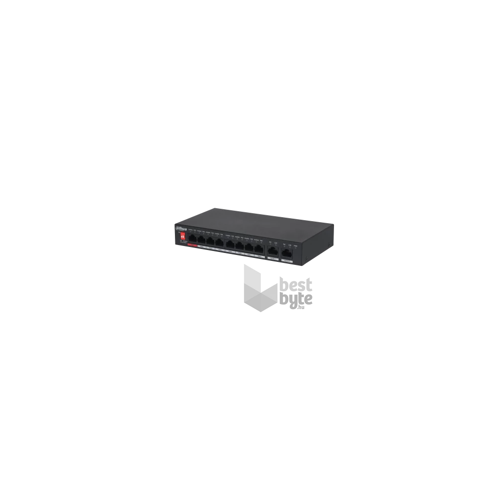 Dahua PFS3010-8ET-96-V2 1x 10/100(Hi-PoE/PoE+/PoE)+7x 10/100(PoE+/PoE)+2x gigabit uplink, 96W PoE switch