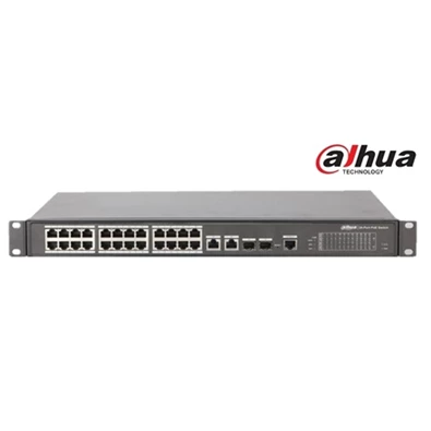 Dahua PFS4226-24ET-240 24x 10/100(PoE/PoE+ 240W)+2x gigabit/SFP combo uplink,HighPoE(1,2) menedzselhető Poe switch
