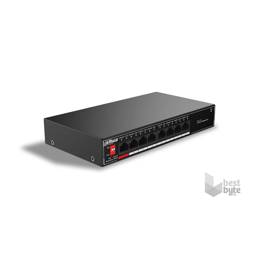 Dahua SG1008P 8x1 Gbps PoE /96W/nem menedzselhető PoE Switch