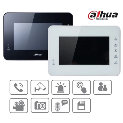 Dahua VTH1560B 7" touch screen, 4GB, fekete IP video kaputelefon beltéri egység