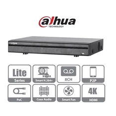 Dahua XVR5108H-4KL-8P 8 csatorna/8MP(56fps)/4MP(120fps)/2MP(200fps)/H264+/1x Sata/PoC HD analóg rögzítő(XVR)