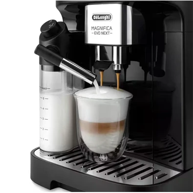 DeLonghi ECAM310.60.GB Magnifica Evo Next fekete tejhabosítóval automata kávéfőző