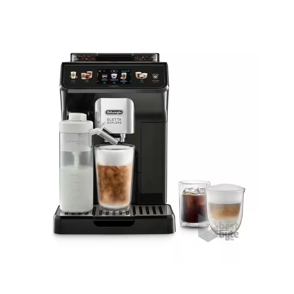DeLonghi ECAM450.65.G Eletta Explore sötétszürke tejhabosítóval automata kávéfőző