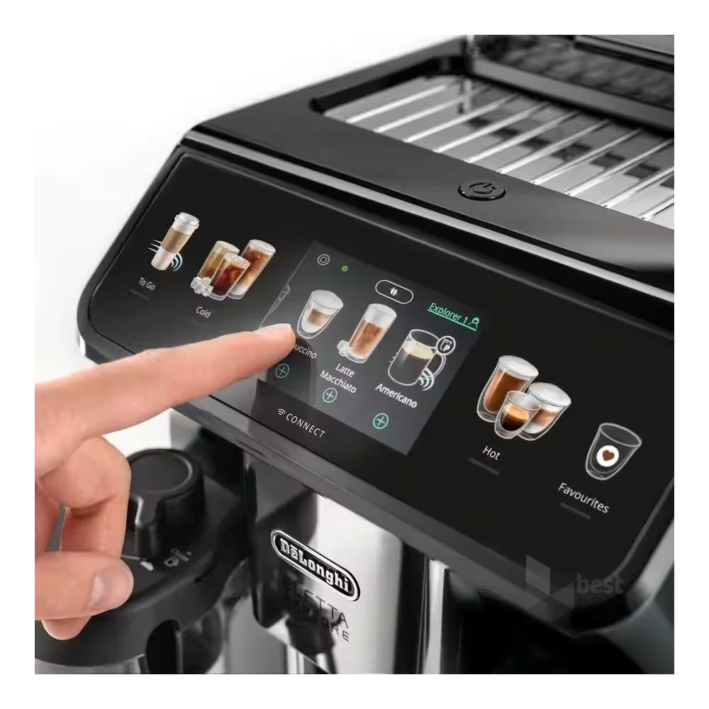 DeLonghi ECAM450.65.G Eletta Explore sötétszürke tejhabosítóval automata kávéfőző