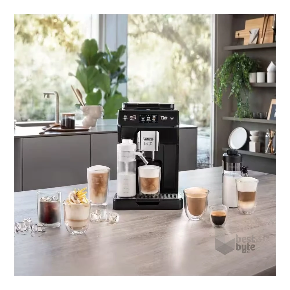 DeLonghi ECAM450.65.G Eletta Explore sötétszürke tejhabosítóval automata kávéfőző