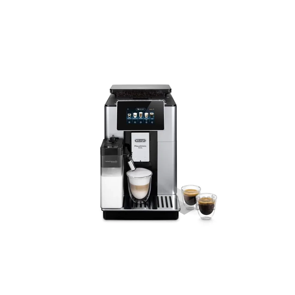 DeLonghi ECAM610.55.SB Primadonna Soul fekete-ezüst tejhabosítóval automata kávéfőző