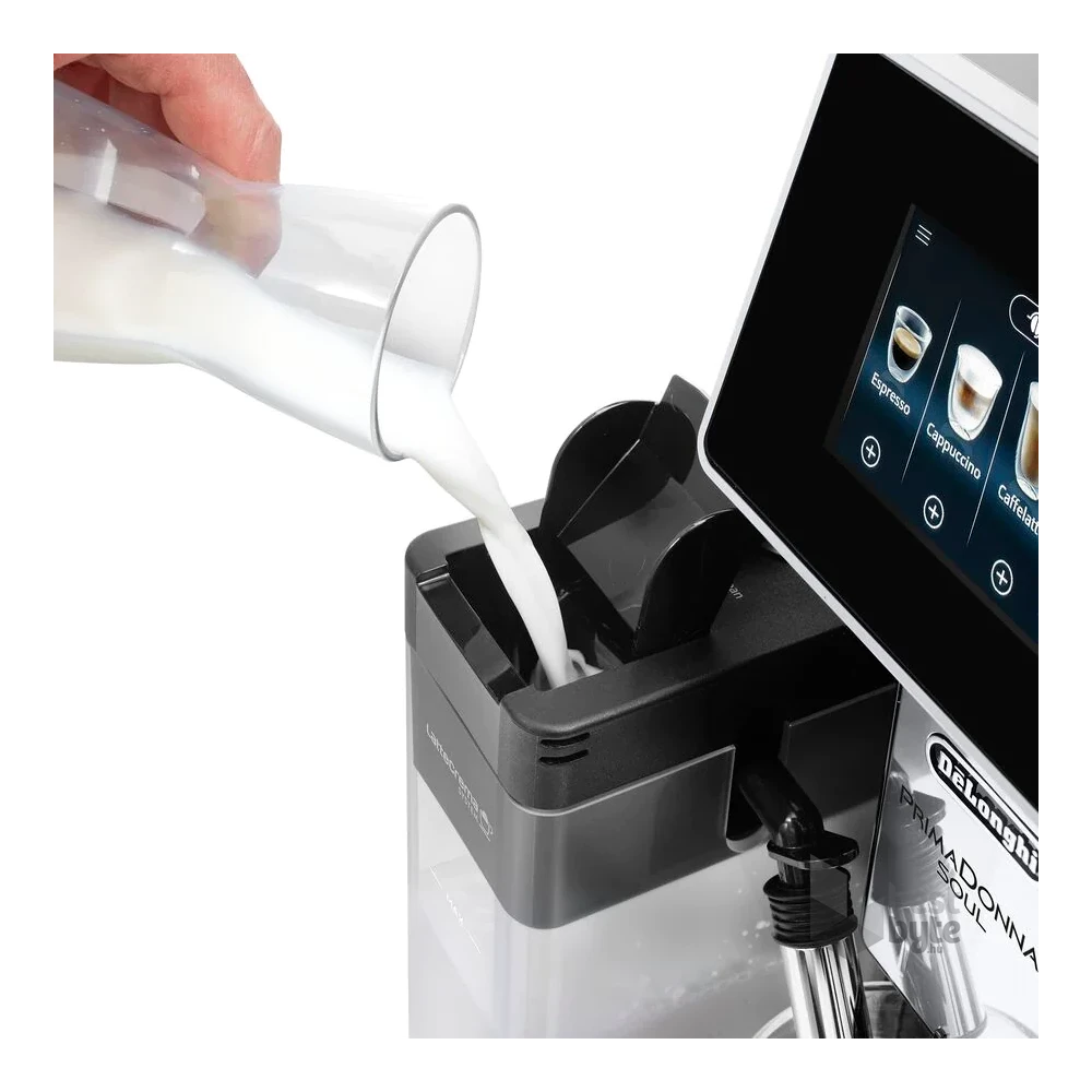 DeLonghi ECAM610.55.SB Primadonna Soul fekete-ezüst tejhabosítóval automata kávéfőző