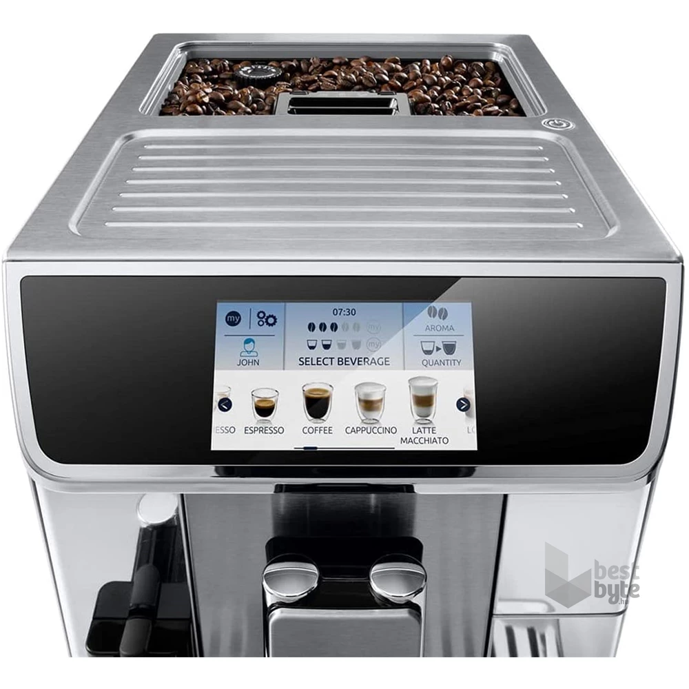 DeLonghi ECAM 650.75.MS PrimaDonna Elite ezüst tejhabosítóval automata kávéfőző