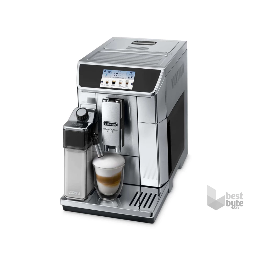 DeLonghi ECAM 650.75.MS PrimaDonna Elite ezüst tejhabosítóval automata kávéfőző