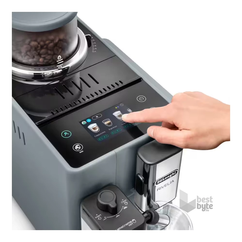 DeLonghi Rivelia EXAM440.55.G LatteCrema grafitszürke automata tejtartályos kávéfőző