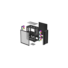 DeepCool CC560 fekete (táp nélküli) ablakos mATX ház