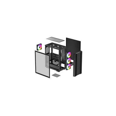 DeepCool CC560 fekete (táp nélküli) ablakos mATX ház