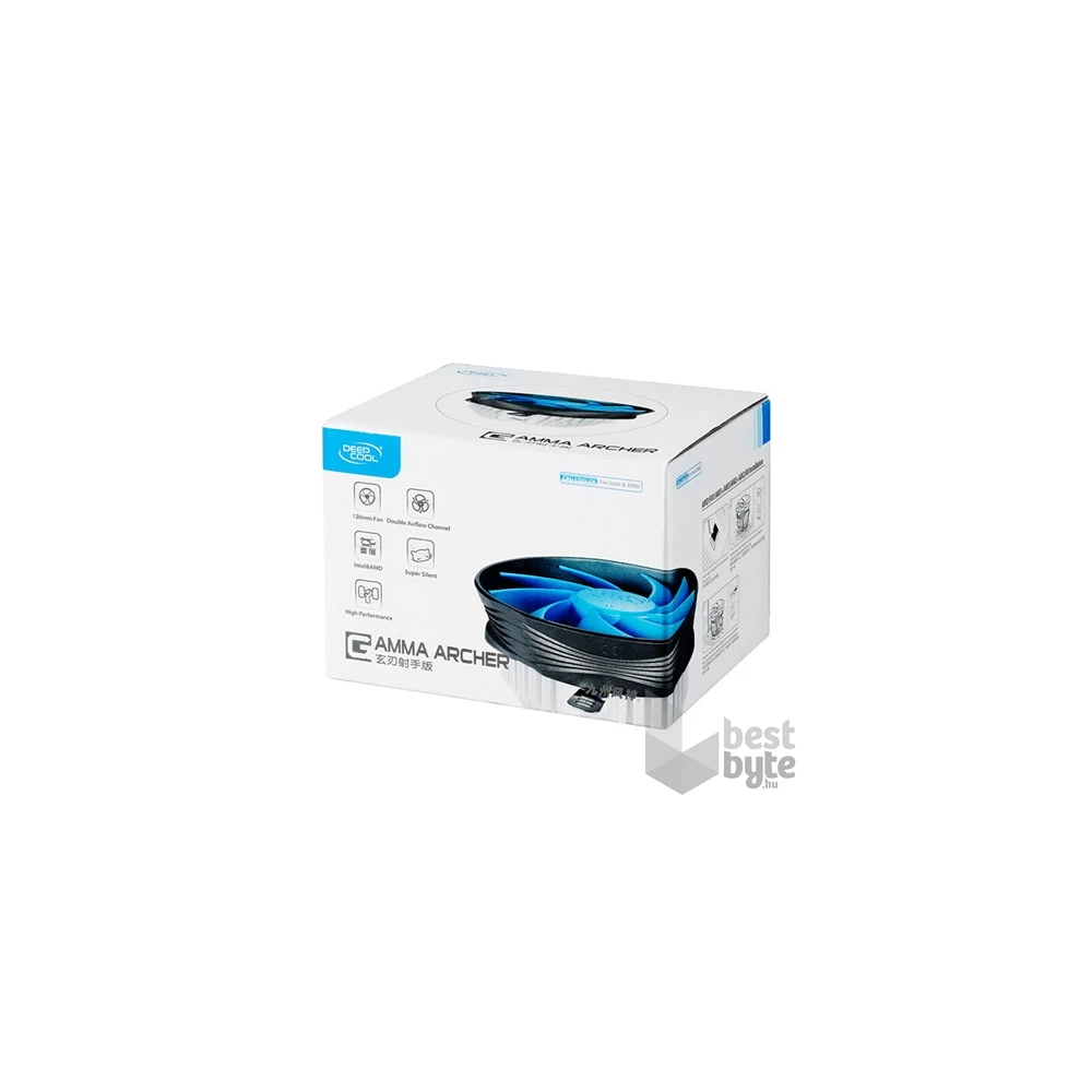 DeepCool CPU Cooler - GAMMA ARCHER (21dB; max. 94,29 m3/h; 3pin csatlakozó; 12cm)