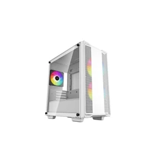 DeepCool Számítógépház - CC360 ARGB WH (fehér, ablakos, 3x12cm ventilátor, Mini-ITX / Mico-ATX, 1xUSB3.0, 1xUSB2.0)