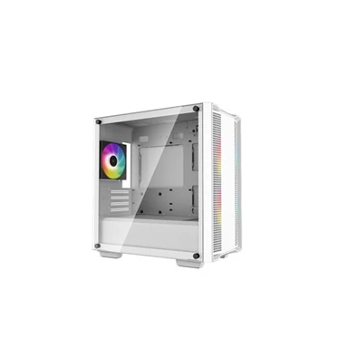 DeepCool Számítógépház - CC360 ARGB WH (fehér, ablakos, 3x12cm ventilátor, Mini-ITX / Mico-ATX, 1xUSB3.0, 1xUSB2.0)
