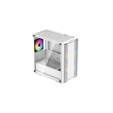 DeepCool Számítógépház - CC360 ARGB WH (fehér, ablakos, 3x12cm ventilátor, Mini-ITX / Mico-ATX, 1xUSB3.0, 1xUSB2.0)