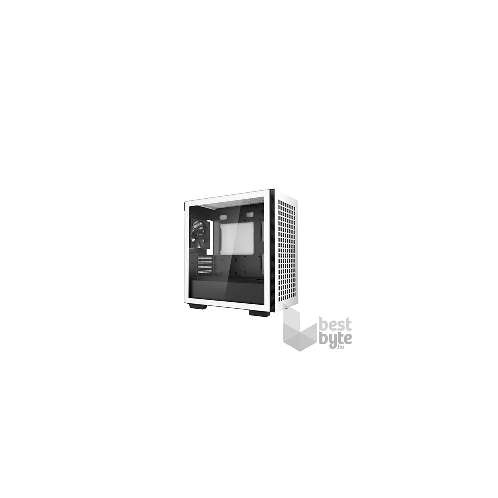 DeepCool Számítógépház - CH370 WH (fekete, ablakos, 1x12cm ventilátor, Mini-ITX / Mico-ATX, 2xUSB3.0)