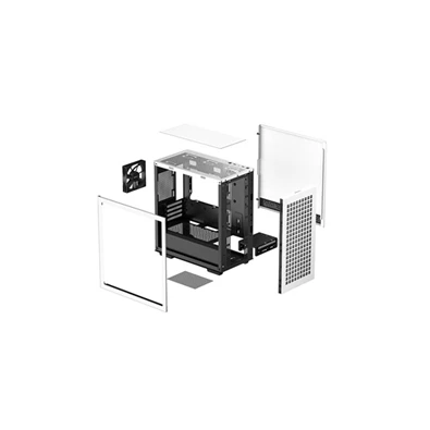 DeepCool Számítógépház - CH370 WH (fekete, ablakos, 1x12cm ventilátor, Mini-ITX / Mico-ATX, 2xUSB3.0)