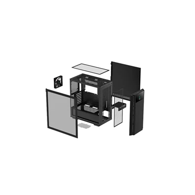 DeepCool Számítógépház - CH510 MESH DIGITAL (ablakos, 1x12cm ventilátor, Mini-ITX / Mico-ATX / ATX / E-ATX, 1xUSB3.0)