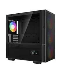 DeepCool Számítógépház - CH560 DIGITAL (fekete, ablakos, 4x12cm ventilátor, Mini-ITX / Mico-ATX / ATX / E-ATX, 2xUSB3.0)