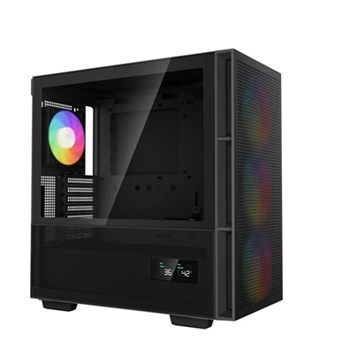 DeepCool Számítógépház - CH560 DIGITAL (fekete, ablakos, 4x12cm ventilátor, Mini-ITX / Mico-ATX / ATX / E-ATX, 2xUSB3.0)