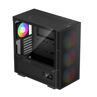 DeepCool Számítógépház - CH560 DIGITAL (fekete, ablakos, 4x12cm ventilátor, Mini-ITX / Mico-ATX / ATX / E-ATX, 2xUSB3.0)