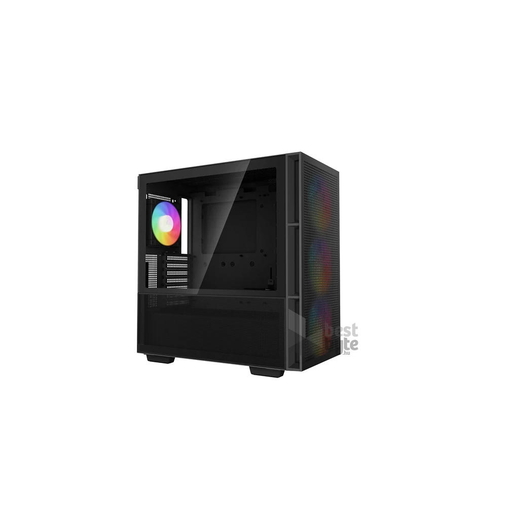 DeepCool Számítógépház - CH560 (fekete, ablakos, 4x12cm ventilátor, Mini-ITX / Mico-ATX / ATX / E-ATX, 2xUSB3.0)