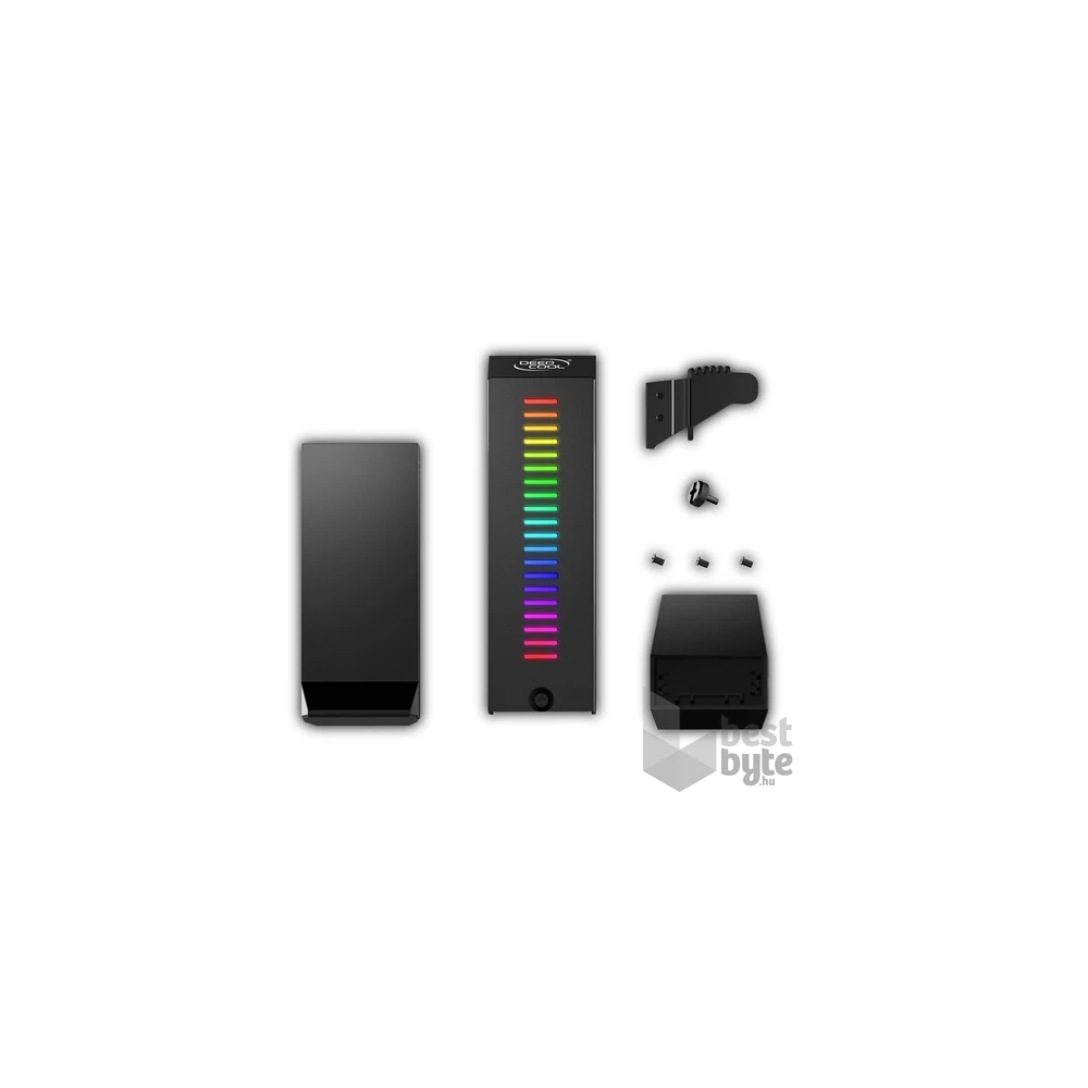 DeepCool Videókártya tartó - GH-01 A-RGB (Fekete, RGB, állítható magasság, max. terhelhetőség: 5 kg)