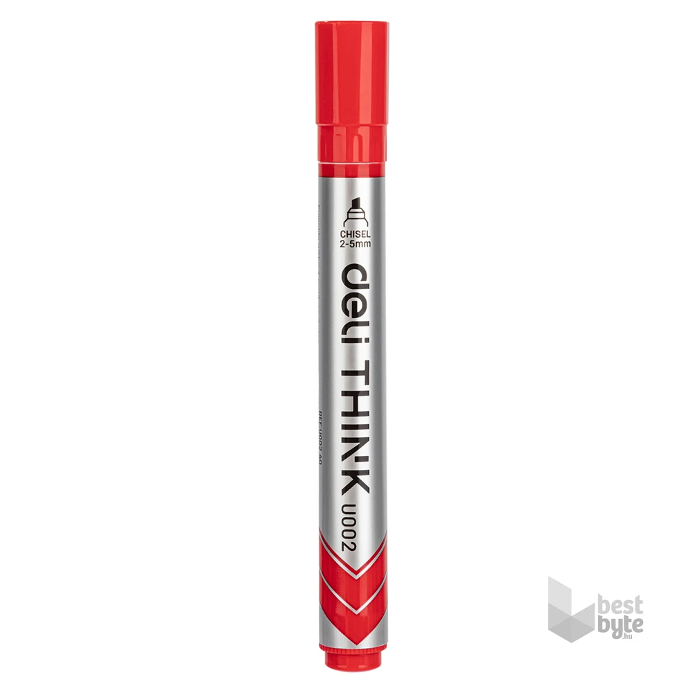 Deli 2-5 mm vágott piros tábla és flipchart marker