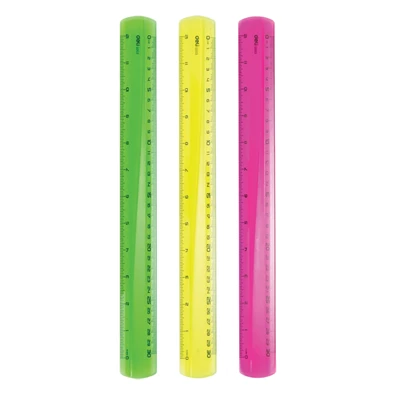 Deli Pioneer 30cm-es neon színes vonalzó