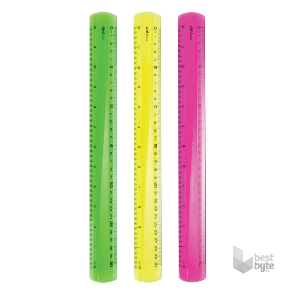 Deli Pioneer 30cm-es neon színes vonalzó