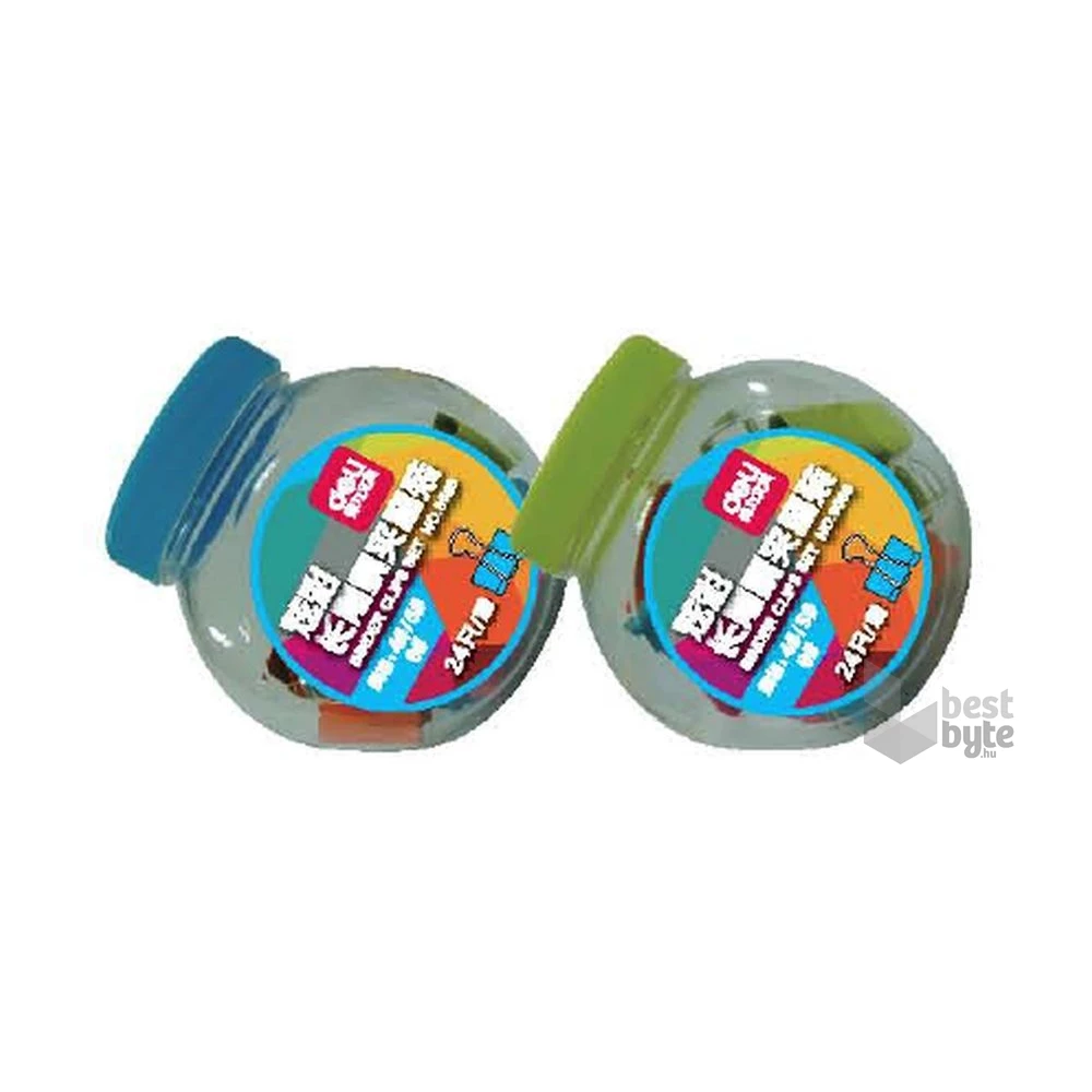 Deli Vivid 19-25mm fém többméretű 24db színes iratcsipesz