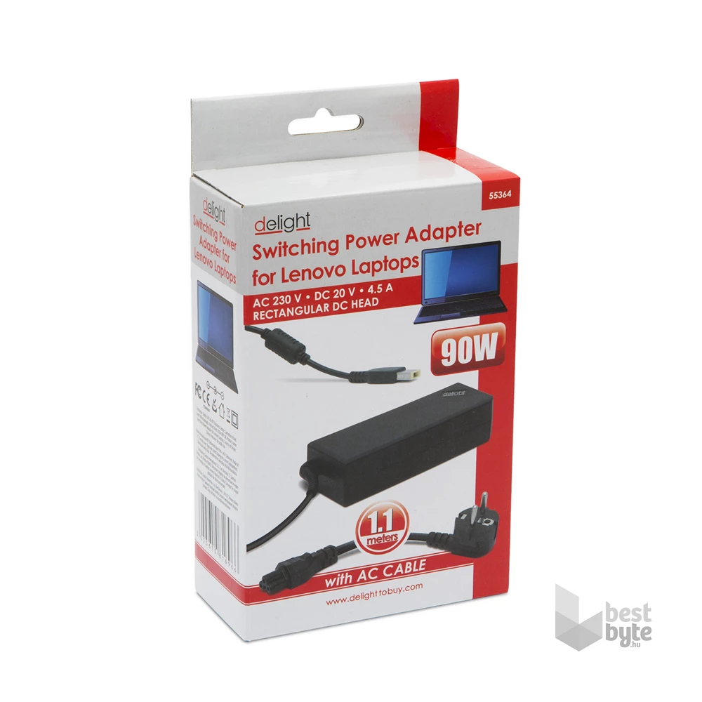Delight 55364 Univerzális Lenovo laptop/notebook töltő adapter tápkábellel