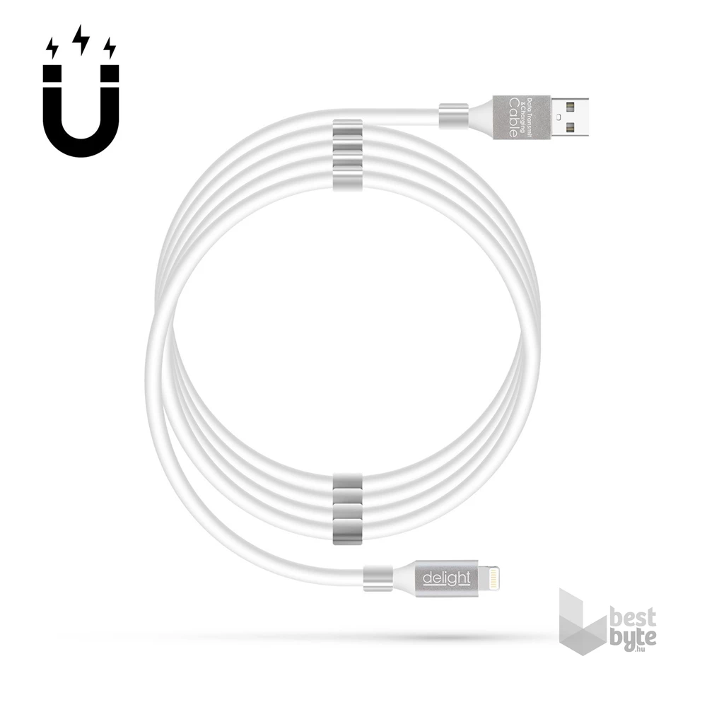 Delight 55446I-WH 2A Lightning fehér mágneses adat- és töltőkábel