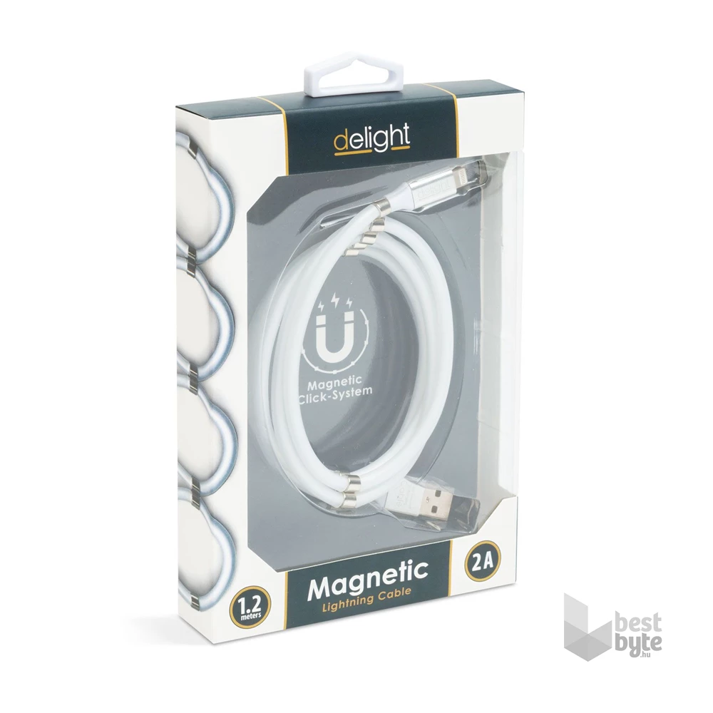 Delight 55446I-WH 2A Lightning fehér mágneses adat- és töltőkábel