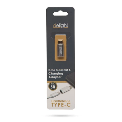 Delight 55448B  iPhone Lightning USB Type-C ezüst adapter