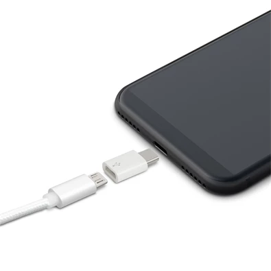 Delight 55448C MicroUSB USB Type-C fehér adapter